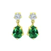 Deals ✔️ AQUA Green Quartz Pear Shape Drop Earrings In 18K Gold-Plated Sterling Silver - 100% Exclusive Green/gold 👍