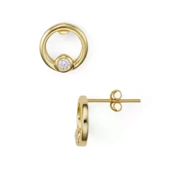 Cheapest 🔥 AQUA Circle Earrings In 18K Gold-Plated Sterling Silver Or Sterling Silver - 100% Exclusive ❤️