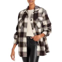 Wholesale 🔔 AQUA Plaid Button Front Jacket - 100% Exclusive Brown 💯