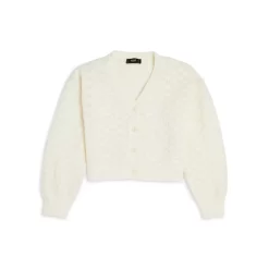 Outlet ⌛ AQUA 👧 Girls' Open Stitch Cardigan - Big Kid Cream 🎉