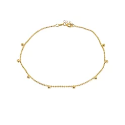 Flash Sale ⌛ AQUA Bead Charm Ball-Chain Ankle Bracelet - 100% Exclusive Gold ⭐