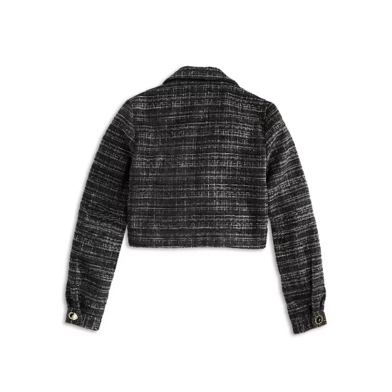 Outlet ๐ฅฐ AQUA ๐ง Girls' Tweed Blazer, Big Kid - 100% Exclusive Black/white ๐ - Image 2