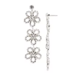 Deals 👏 AQUA Three Part Chandelier Flower Drop Earrings - 100% Exclusive Silver 😍