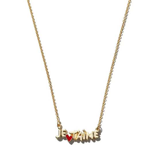 Brand new ⌛ AQUA Je T'aime Pendant Necklace, 16"-18" - 100% Exclusive Gold ✔️