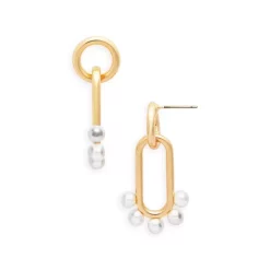 New ❤️ AQUA Embellished Oval Earrings - 100% Exclusive Gold 💯