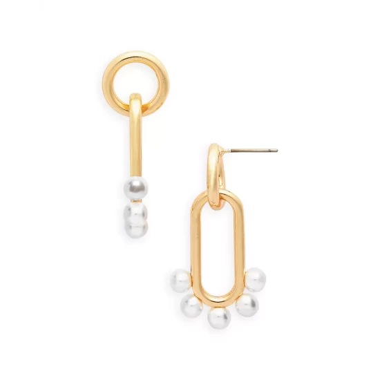 New ❤️ AQUA Embellished Oval Earrings - 100% Exclusive Gold 💯