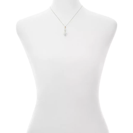 Hot Sale ๐ AQUA Cultured Freshwater Pearl Heart Pendant Necklace, 15.5"-17.5" - 100% Exclusive White/gold ๐ - Image 2