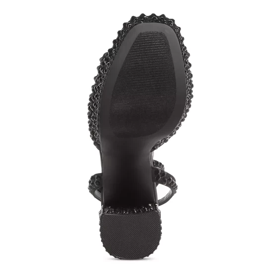 Discount ๐ AQUA ๐ฉ Women's Lesly Ankle Strap High Heel ๐ฉด Sandals - 100% Exclusive Silver Fabric โจ - Image 7