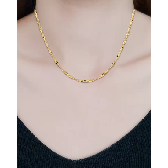 Hot Sale ๐งจ AQUA Twisted Curb Chain Necklace, 16" - 100% Exclusive Gold ๐ฏ - Image 4