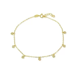 Best Sale ⭐ AQUA Pavé Heart Charm Ankle Bracelet - 100% Exclusive Gold 🤩