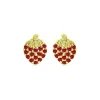 Brand new 🛒 AQUA Ruby & Crystal Strawberry Stud Earrings - 100% Exclusive Red/gold 🤩