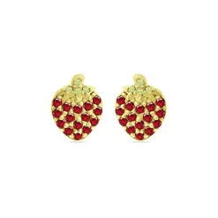 Brand new 🛒 AQUA Ruby & Crystal Strawberry Stud Earrings - 100% Exclusive Red/gold 🤩