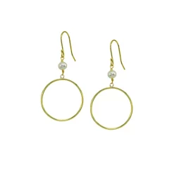 Outlet 👍 AQUA Cultured Pearl & Circle Drop Earrings - 100% Exclusive White/gold 👍