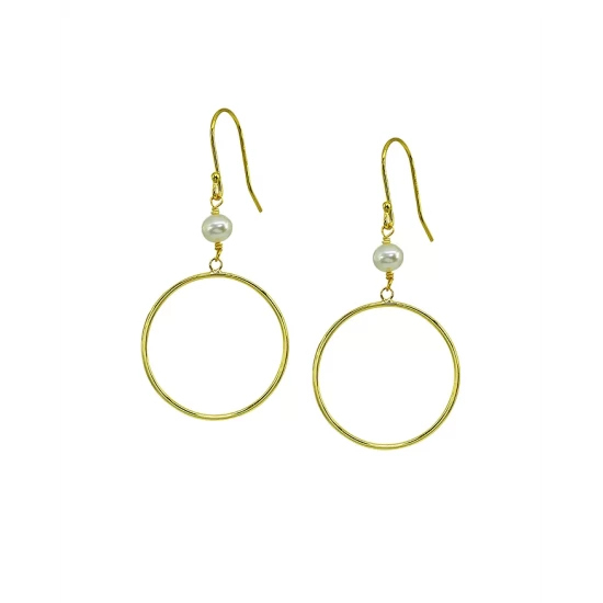 Outlet 👍 AQUA Cultured Pearl & Circle Drop Earrings - 100% Exclusive White/gold 👍