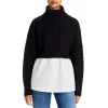 Flash Sale 🤩 AQUA Layered Look Turtleneck Sweater - 100% Exclusive Black/white 😍