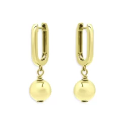 Buy 🔥 AQUA Beaded Huggie Drop Earrings In 18K Gold Plated Sterling Silver - 100% Exclusive 🧨