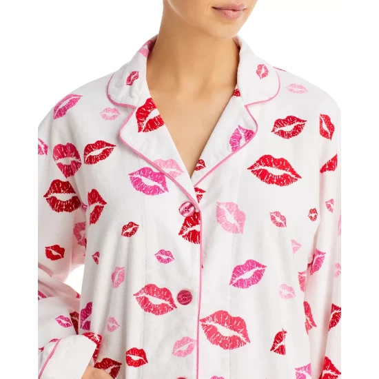 Top 10 💯 AQUA Printed Long Flannel Pajama Set - 100% Exclusive Ivory ❤️ - Image 2