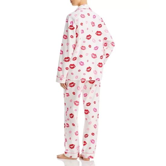 Top 10 💯 AQUA Printed Long Flannel Pajama Set - 100% Exclusive Ivory ❤️ - Image 3