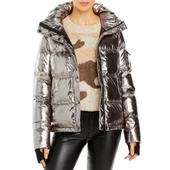 Deals 🔥 AQUA Metallic Ella Down Puffer Jacket - 100% Exclusive Champagne 😍