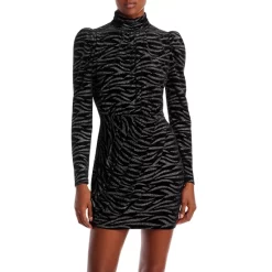 Best reviews of 😀 AQUA Metallic Animal Print Velvet Mini 👗 Dress - 100% Exclusive Black 😀