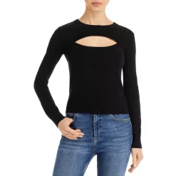 Best reviews of 🔔 AQUA Cut Out Cropped Crewneck Top - 100% Exclusive Black 😀