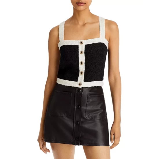 Brand new 👍 AQUA Tweed Button Front Tank - 100% Exclusive Black/white 😉