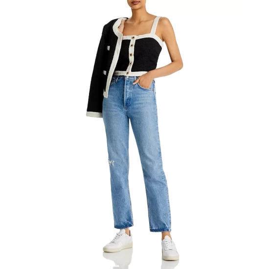 Brand new 👍 AQUA Tweed Button Front Tank - 100% Exclusive Black/white 😉 - Image 4