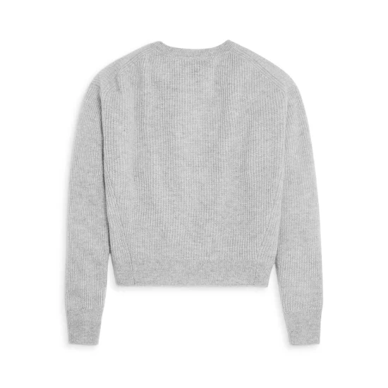 Discount ✨ AQUA 👧 Girls' Solid Cashmere Sweater, Big Kid - 100% Exclusive Heather Gray 🌟 - Image 2