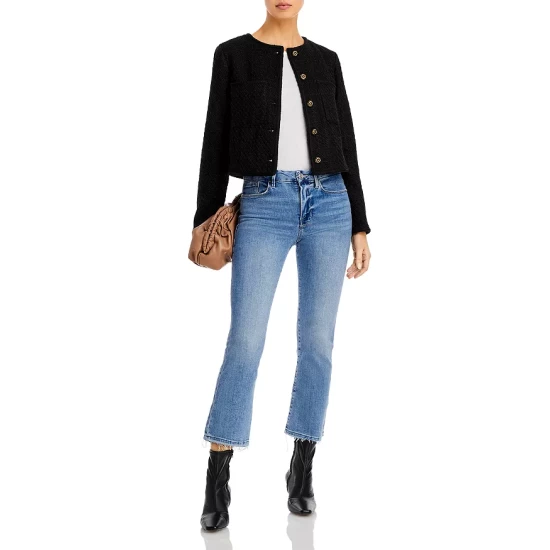 Promo 🛒 AQUA Five Button Tweed Jacket - 100% Exclusive Black 🎁 - Image 2