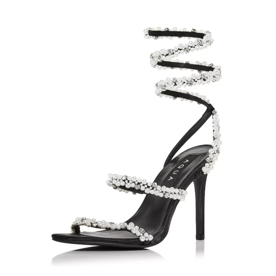 Cheapest ⭐ AQUA 👩 Women's Duet Embellished Ankle Strap High Heel 🩴 Sandals - 100% Exclusive Silver 👍 - Image 6
