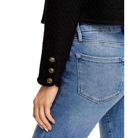 Promo 🛒 AQUA Five Button Tweed Jacket - 100% Exclusive Black 🎁 - Image 8