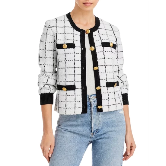 Cheapest 😉 AQUA Printed Button Front Cardigan - 100% Exclusive White/black 👍