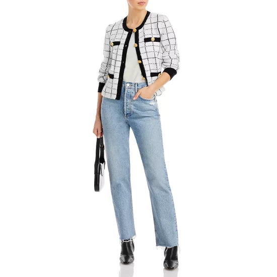 Cheapest 😉 AQUA Printed Button Front Cardigan - 100% Exclusive White/black 👍 - Image 2