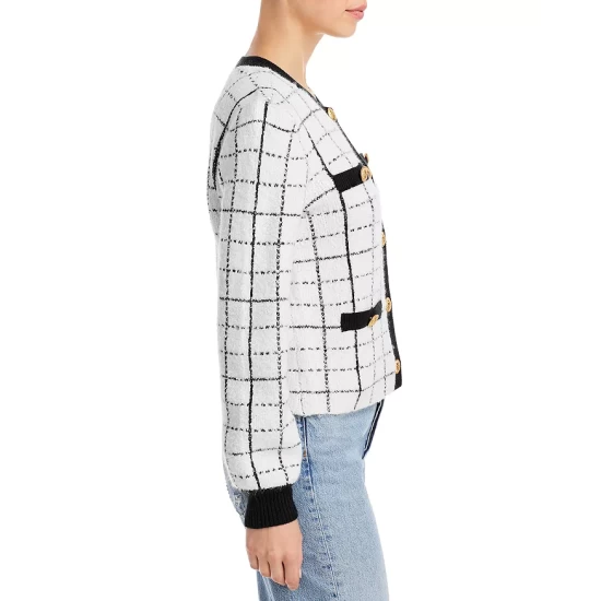 Cheapest 😉 AQUA Printed Button Front Cardigan - 100% Exclusive White/black 👍 - Image 4