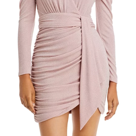 Buy ๐ AQUA Metallic Faux Wrap ๐ Dress - 100% Exclusive Black/silver ๐ - Image 7