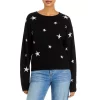 Cheapest 🔔 AQUA Star Intarsia Cashmere Sweater - 100% Exclusive Black/white 👍