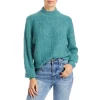 New 😉 AQUA Novelty Stitch Mock Neck Sweater - 100% Exclusive Green Mix ⌛