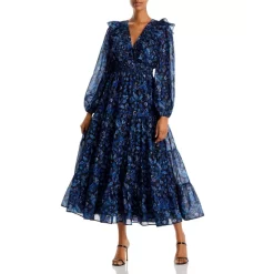 Brand new โค๏ธ AQUA Paisley Print Tiered Maxi ๐ Dress - 100% Exclusive Blue/black ๐ฏ