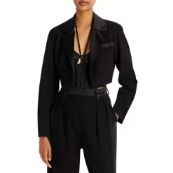 Best deal 🧨 AQUA Cropped Blazer - 100% Exclusive Black 🔥