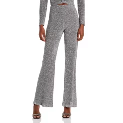 Best Sale 😀 AQUA Sequined Metallic Flare Pants - 100% Exclusive Silver 💯